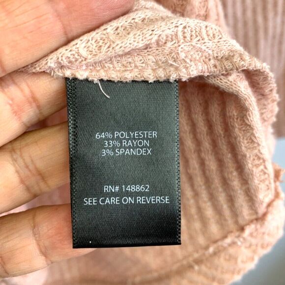 Torrid Women’s Blush Dip-Dye Brushed Waffle Knit Tunic Blouse Pullover Size 0 - Picture 8 of 10